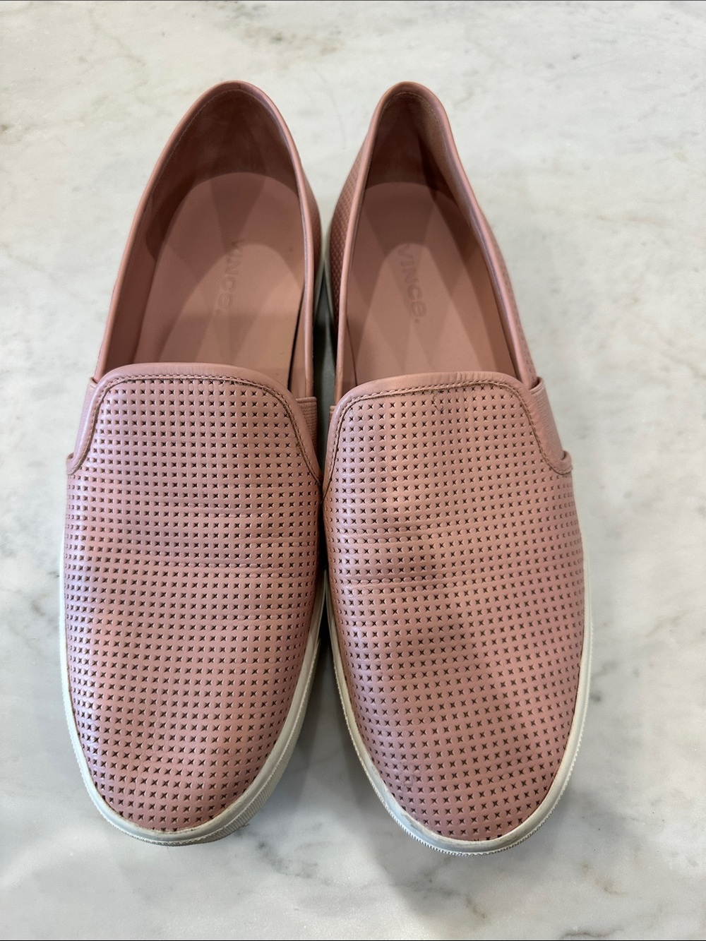 Vince Perforated Slip-On Sneakers — Dusty Pink